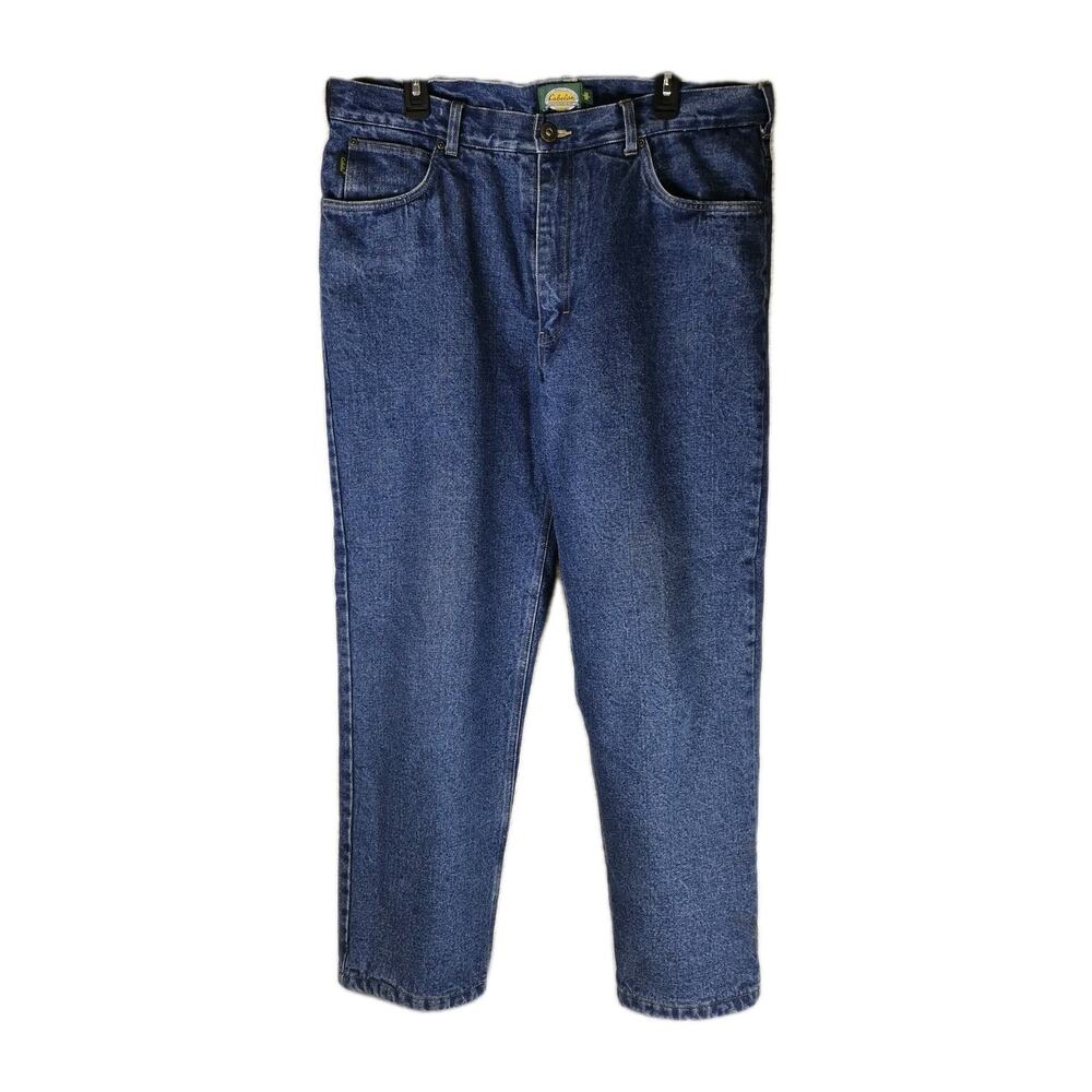 Cabela's Jeans Men's 38 x 30 Flannel Lined Straight Leg Medium Wash Denim Pants